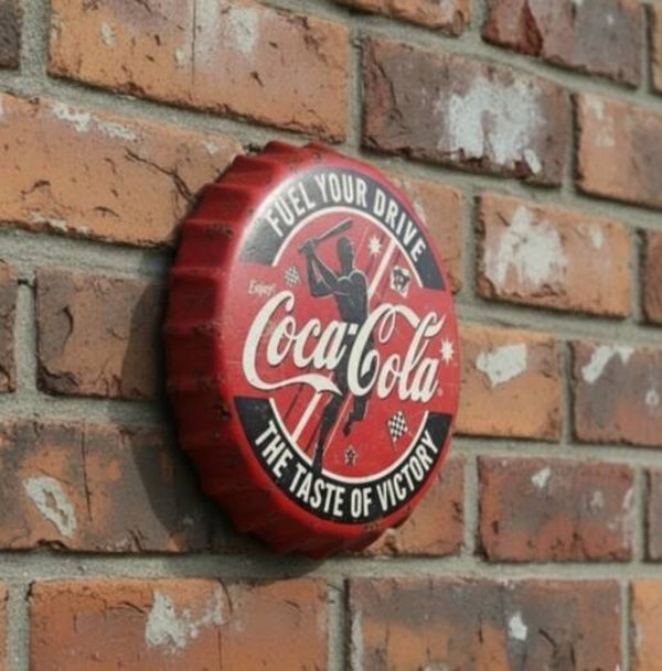 Coca-Cola XL Kroonkurk Bord - 'Taste of Victory' (Ø 43 cm)