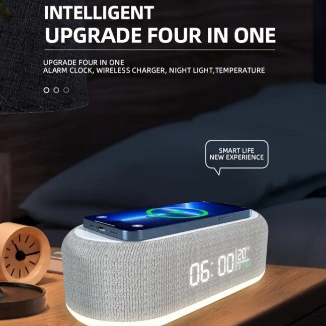 Smart 4-in-1 Draadloze Oplader Wekker
