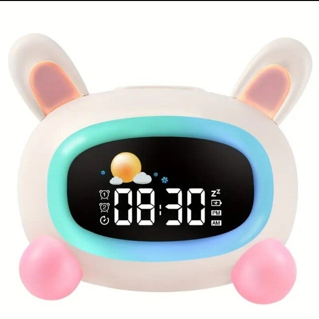 Konijn Slaaptrainer Wekker met Nachtlampje en Geluiden