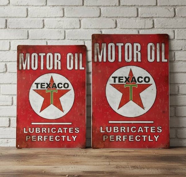 ​Texaco Motor Oil Metalen Bord - Vintage Look