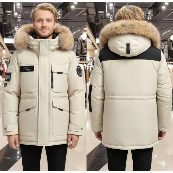 Luxe Heren Winterparka - Thermisch & Waterdicht - Met Bontkraag
