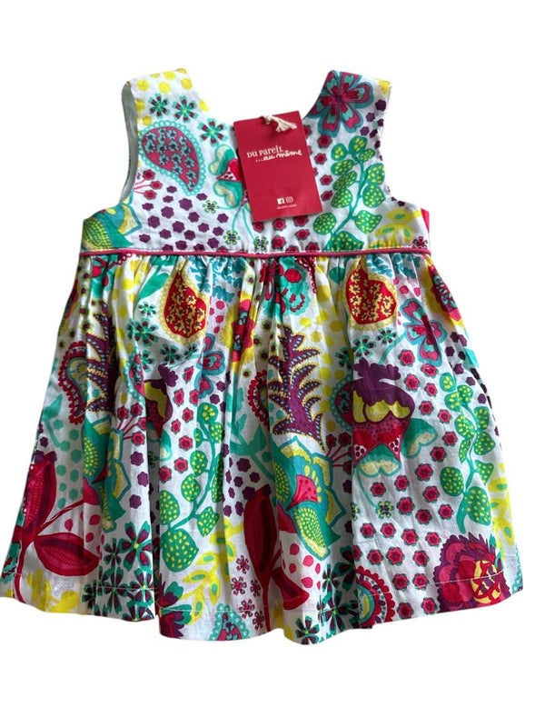 Robe blanche motif fleurie - Du pareil au même