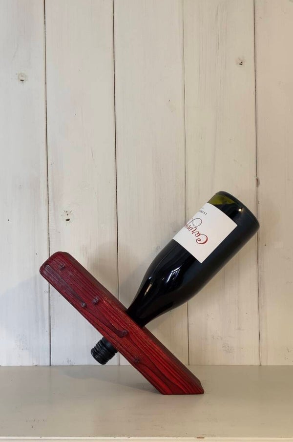 Wijnfles houder Rood kleurig