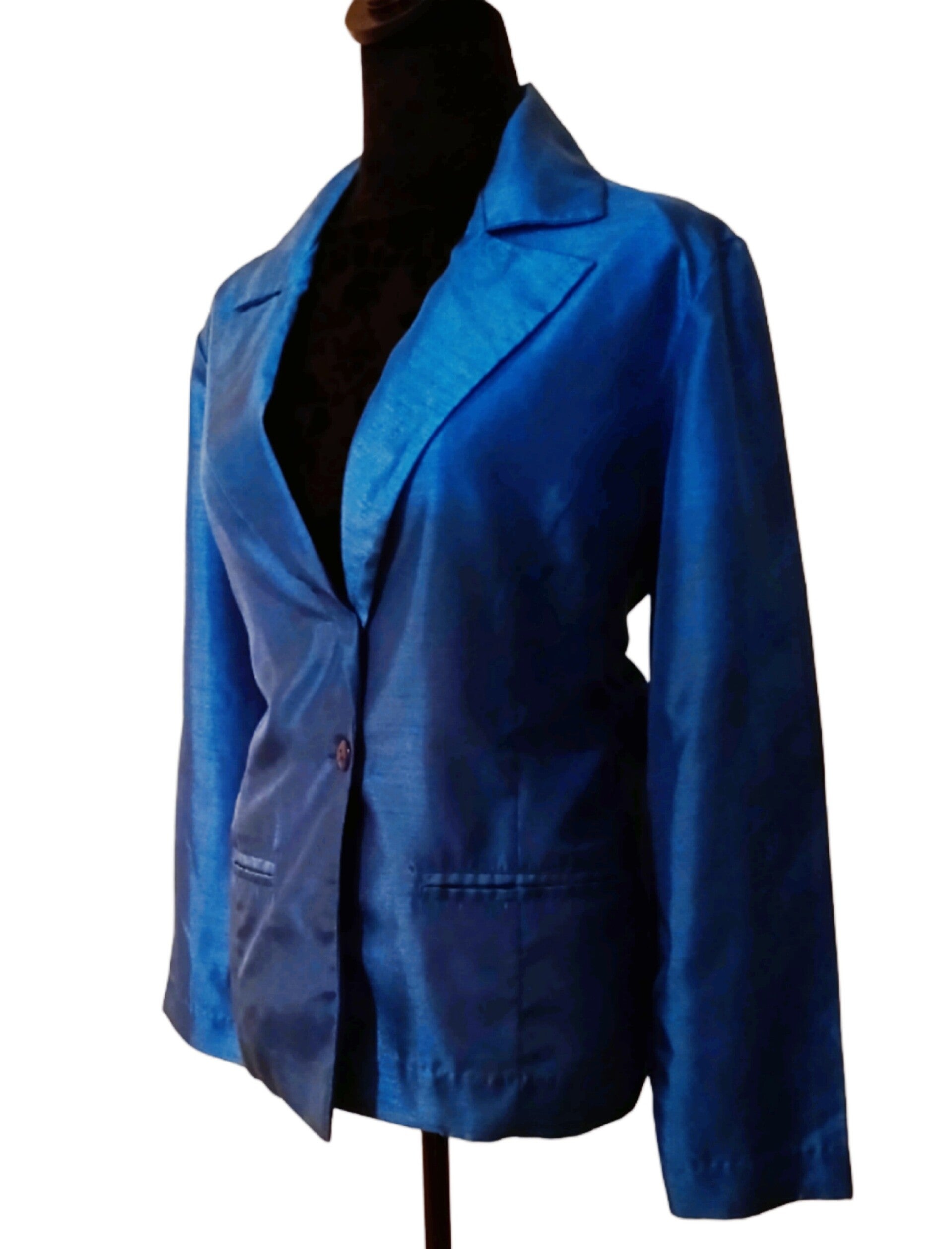 Vintage (BLAIR) Royal Blue Jacket with Pockets. Size 12. 100% Polyester.