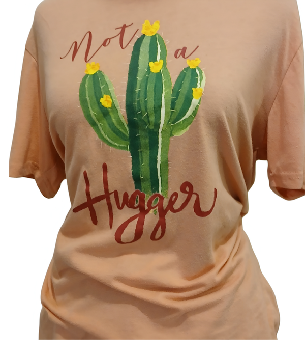 T-Shirt. Pink with Cactus. Size Large. 60%Cotton/40%Polyester.