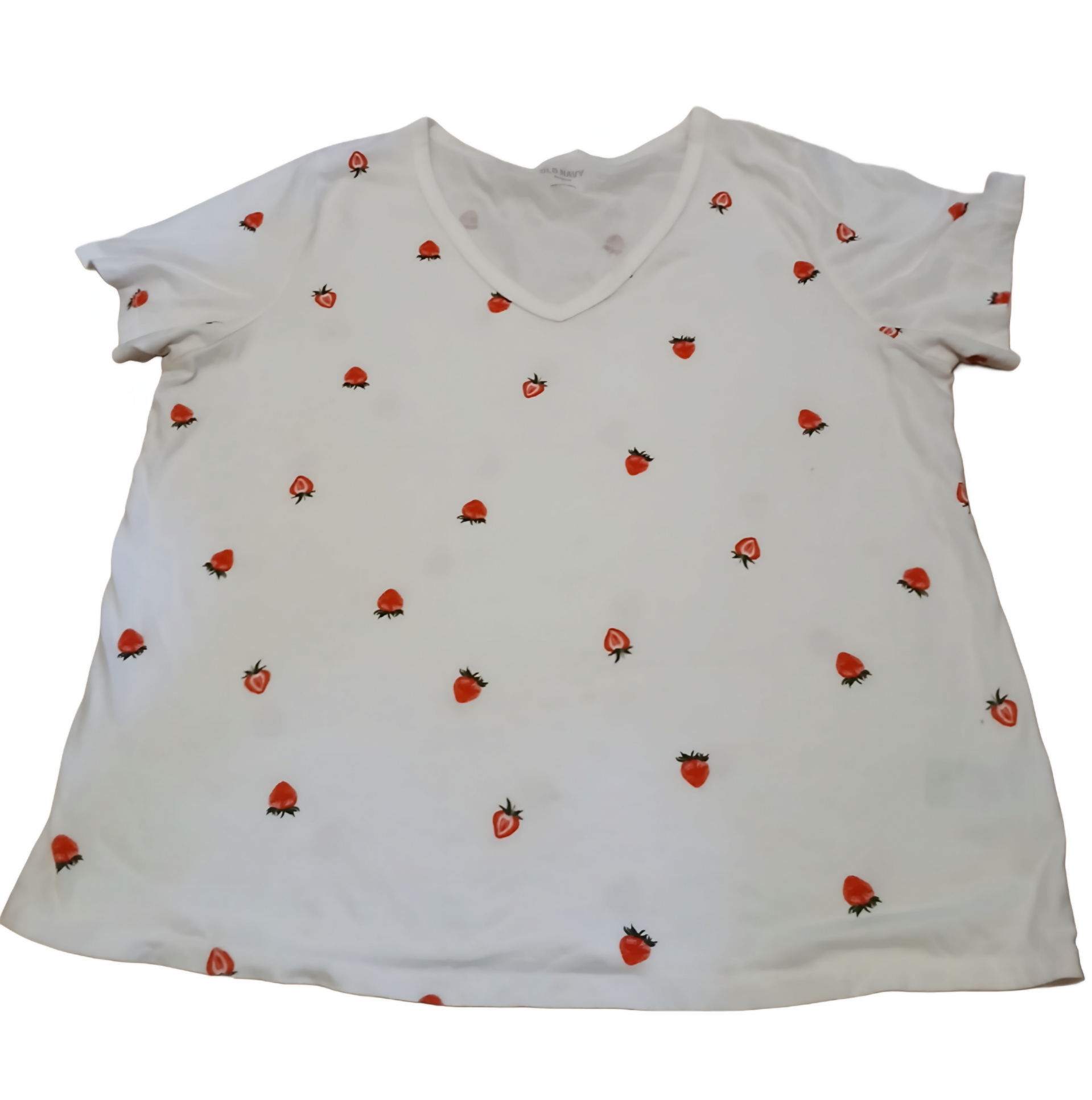 T-shirt with Strawberries.  Size Large. 100% Cotton