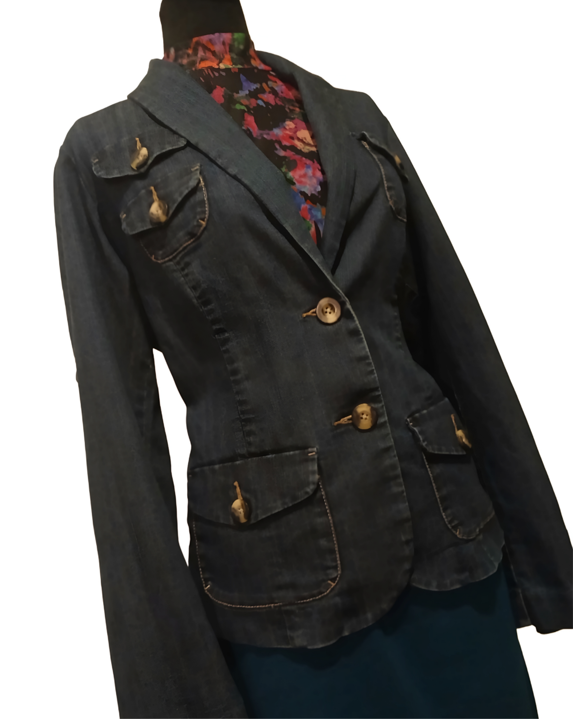 Blue Jean/Jacket/Blazer. Size 8. 72%Cotton/27%Polyester/2%Spandex