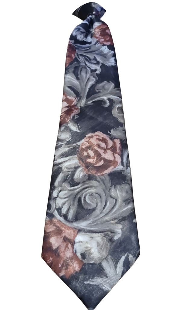 Floral Clip on Tie. Length 17"