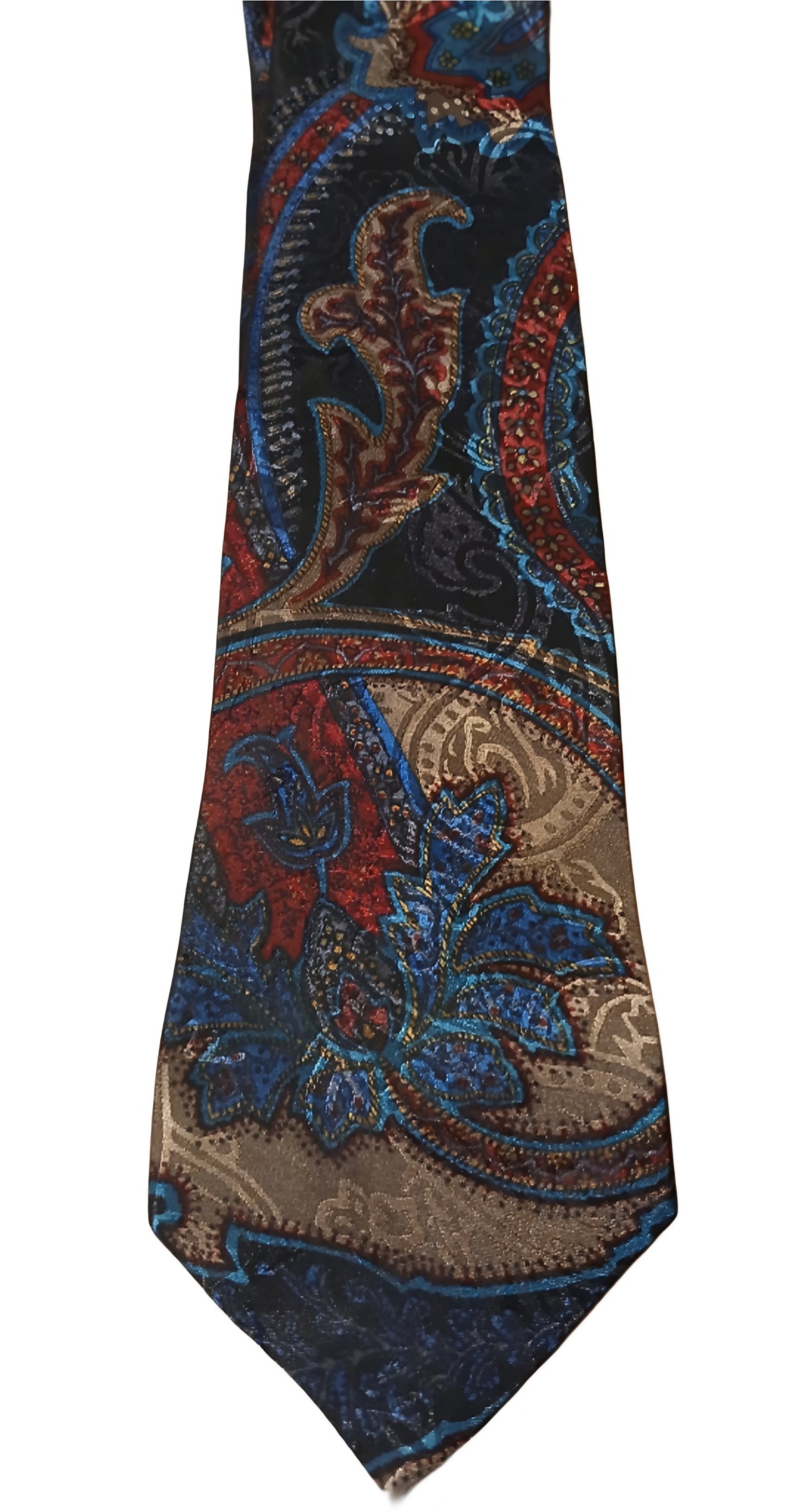 Vintage Tie (WEMBLEY) Red, Blue,Gold and Black. 100% Polyester.