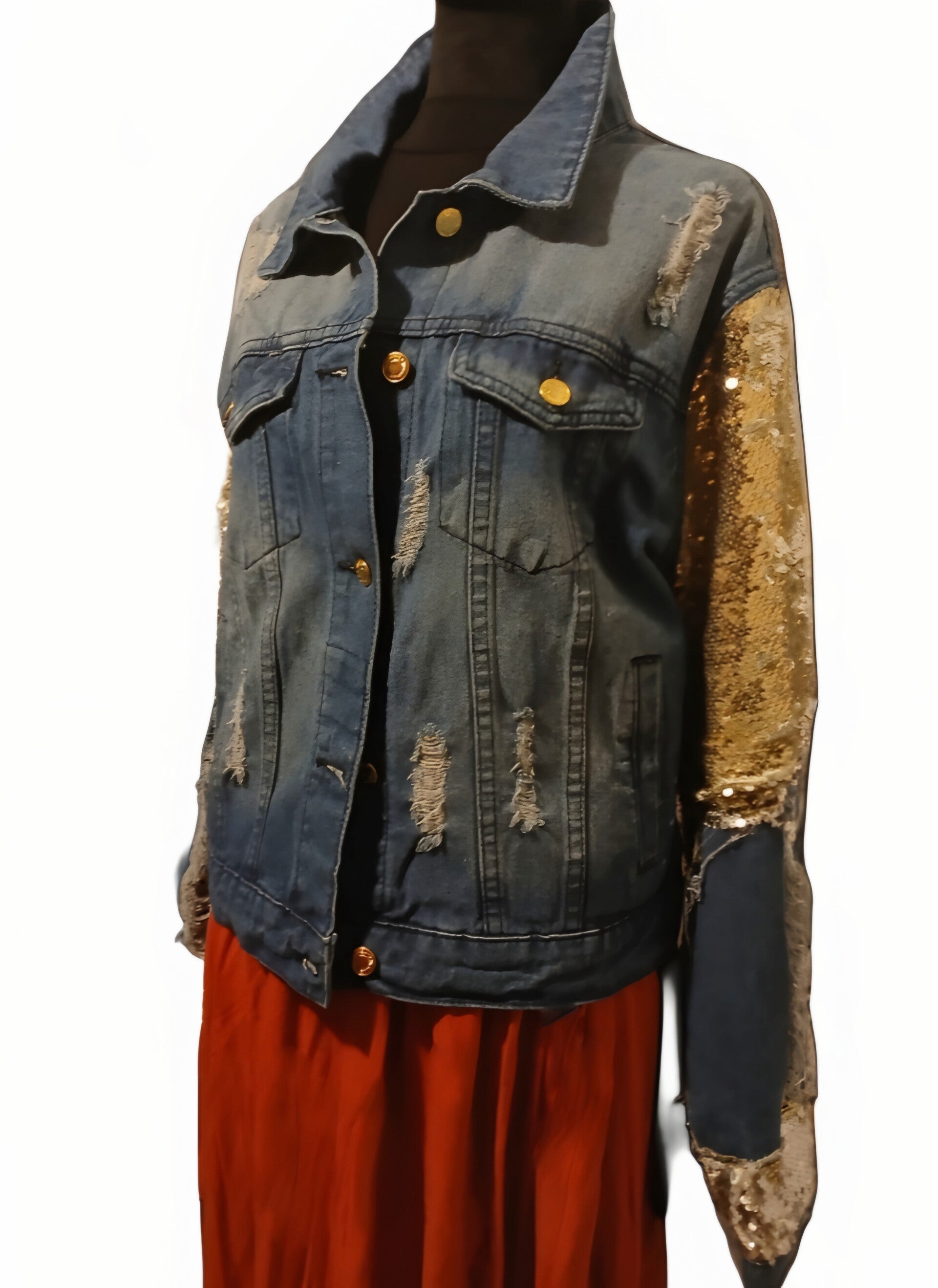 Jean/Sequin Jacket. 1XL