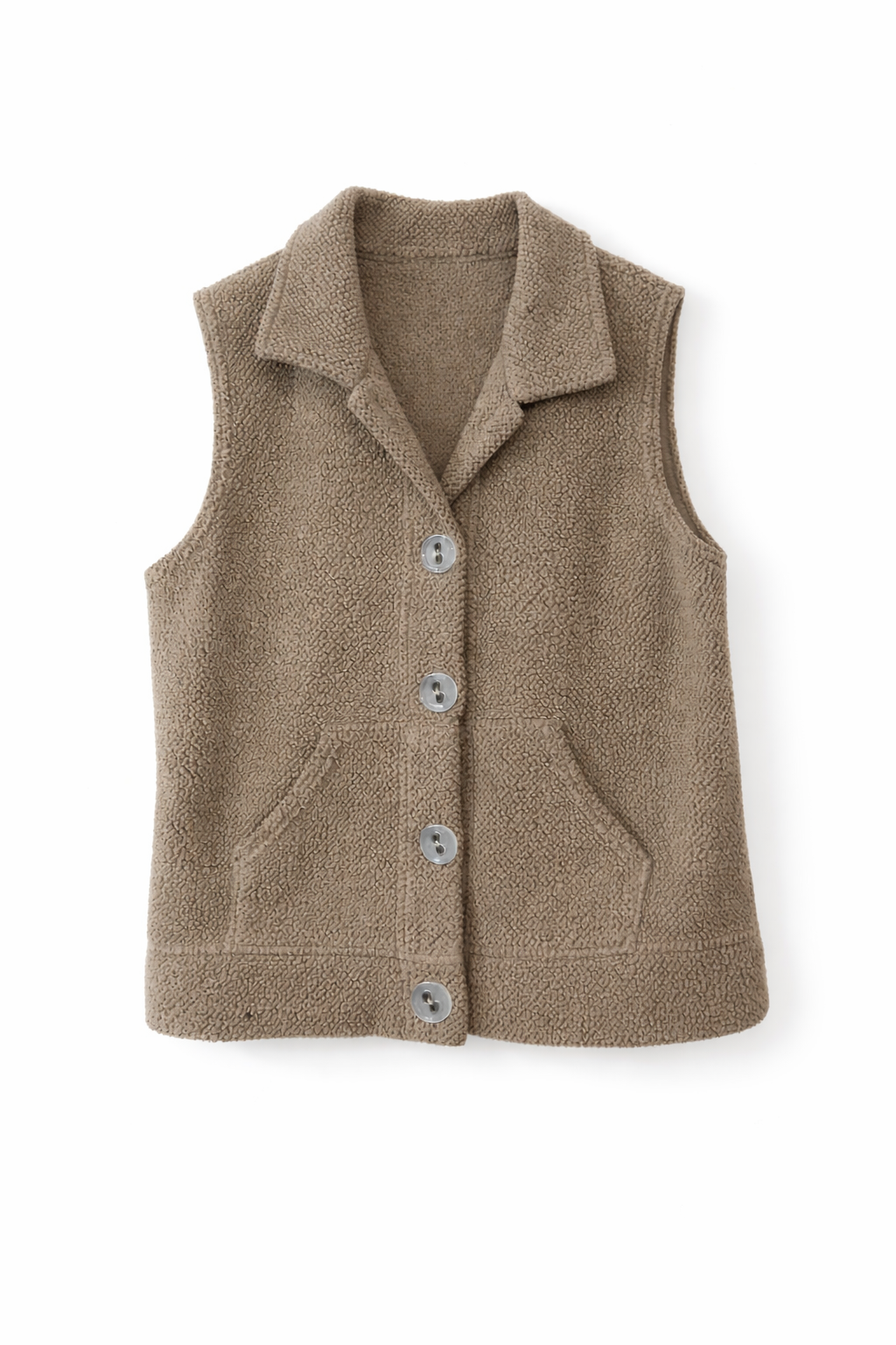 Tan Button Up Vest. Medium