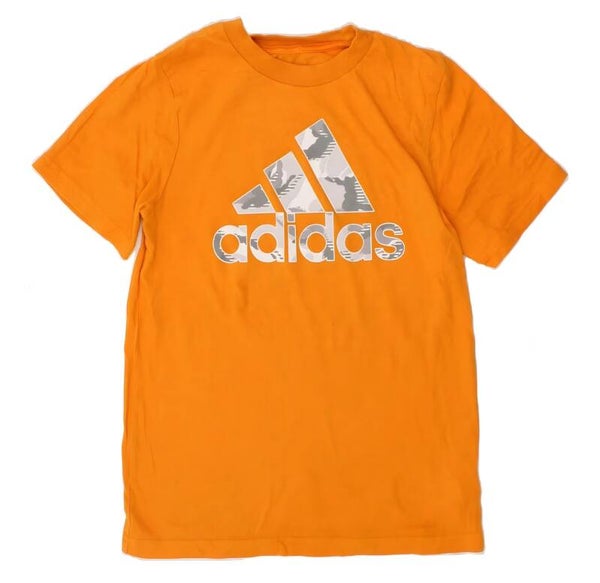 Adidas T-Shirt. Orange with White and Gray.Boy's Size 10/12