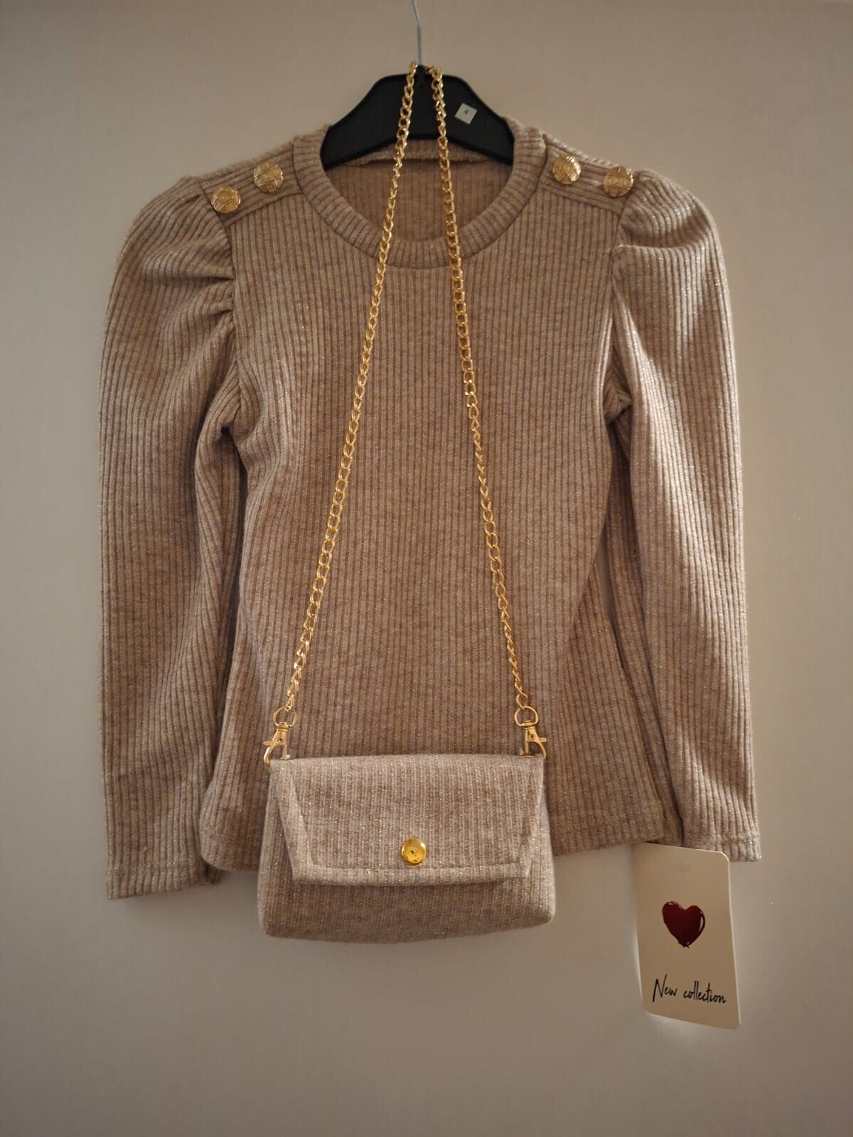 2 delig taupe meisjes set.