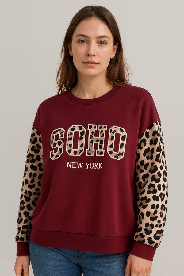 New york sweater bordeaux rood (40-44)