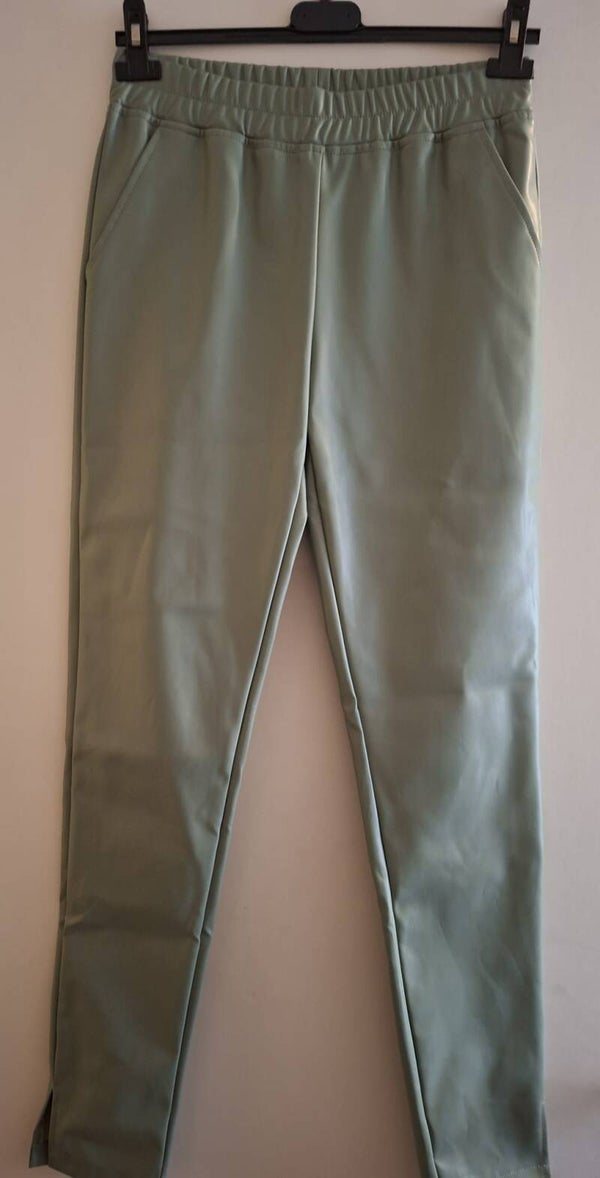 Green Leatherlook Tregging