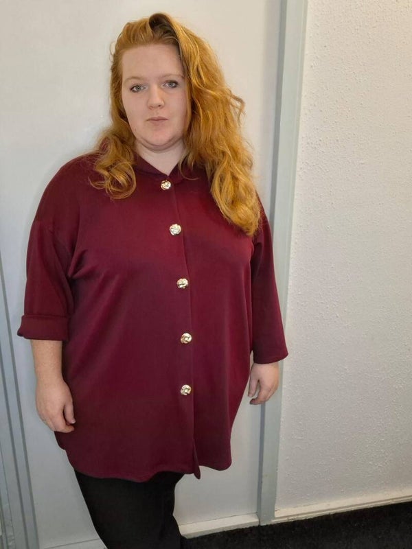 Oversized Vest – Bordeaux Rood (42t/m 50)