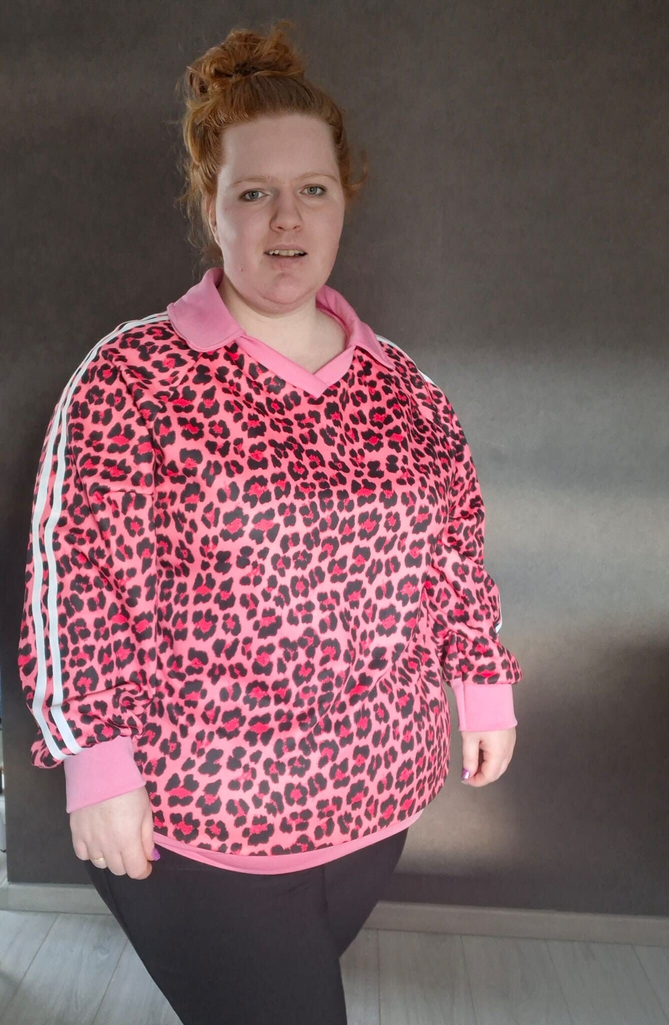 Panter print trui roze