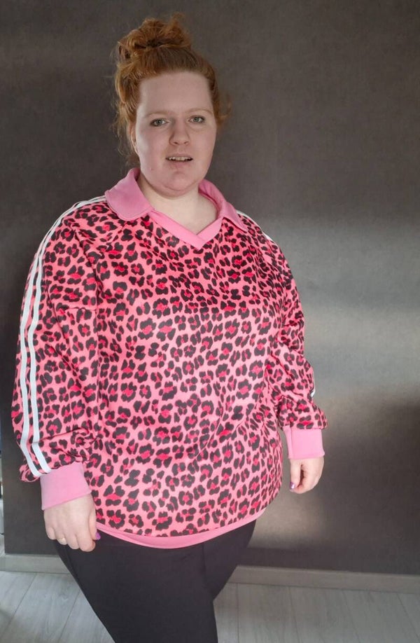 Panter print trui roze