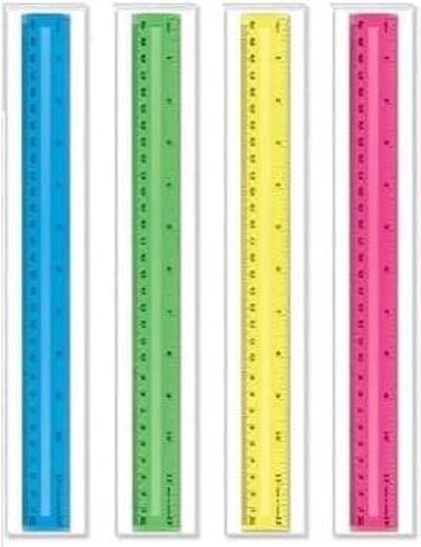 Shatter Resistant Plastic Rulers 12 Inch/30cm OFFICE