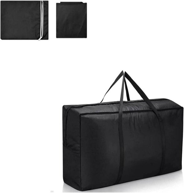 Garden Storage Bag,Heavy Duty Furniture Cushion Cover Bags Garden Storage Bag, Protective Cover For Outdoor Tent Bags, Waterproof Storage Bag With Carry Handle,173 x 76 x 51 cm (black)