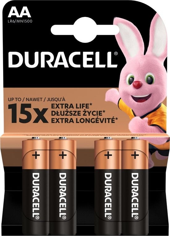 4 x Duracell AA 15x extra life HOME