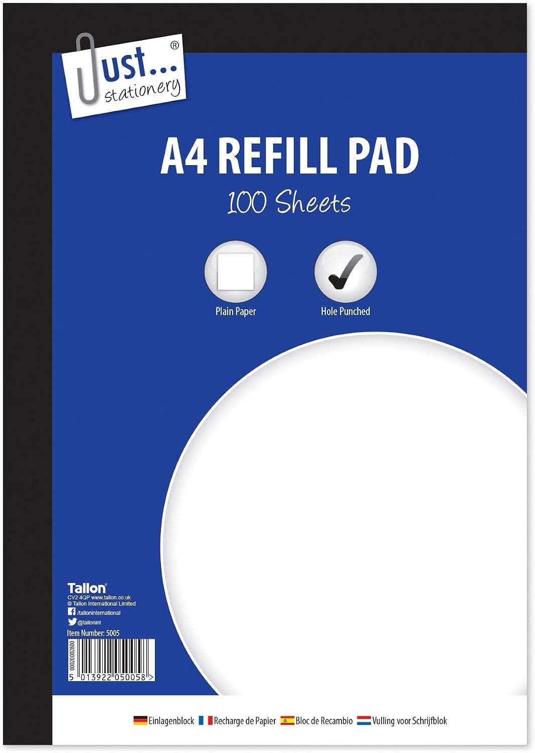 JUST STATIONARY A4 Plain Paper Refill Pad 100 Sheets
