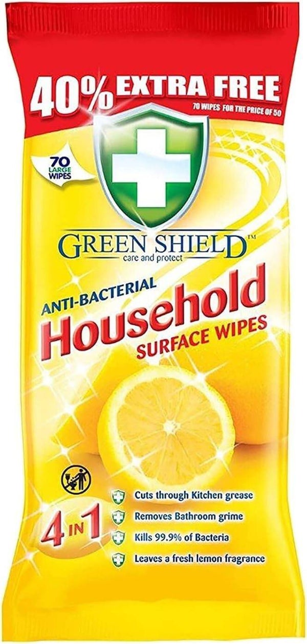 Greenshield Household Anti-Bacterial Wipes 70 Sheets HOUSE
