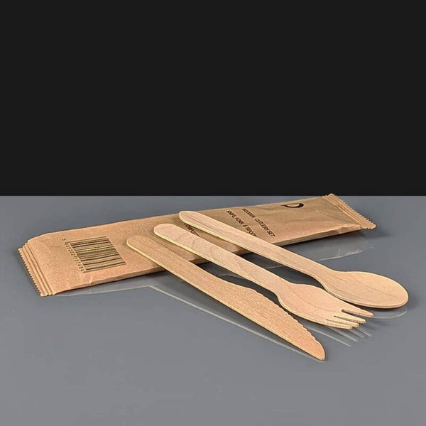 3 in 1 Wooden Cutlery Set Catering