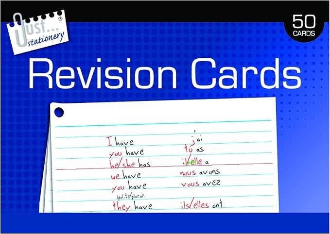 JUST STATIONERY Double-Sided Revision Cards 50 Pack