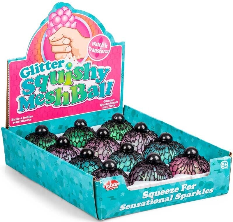 GLITTER SQUISHY MESH BALL