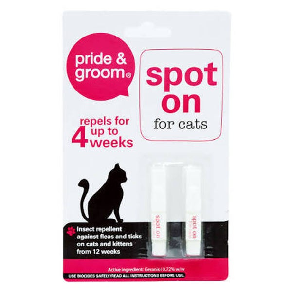 Pride & Groom Spot On For Cats 2 Pack PETS