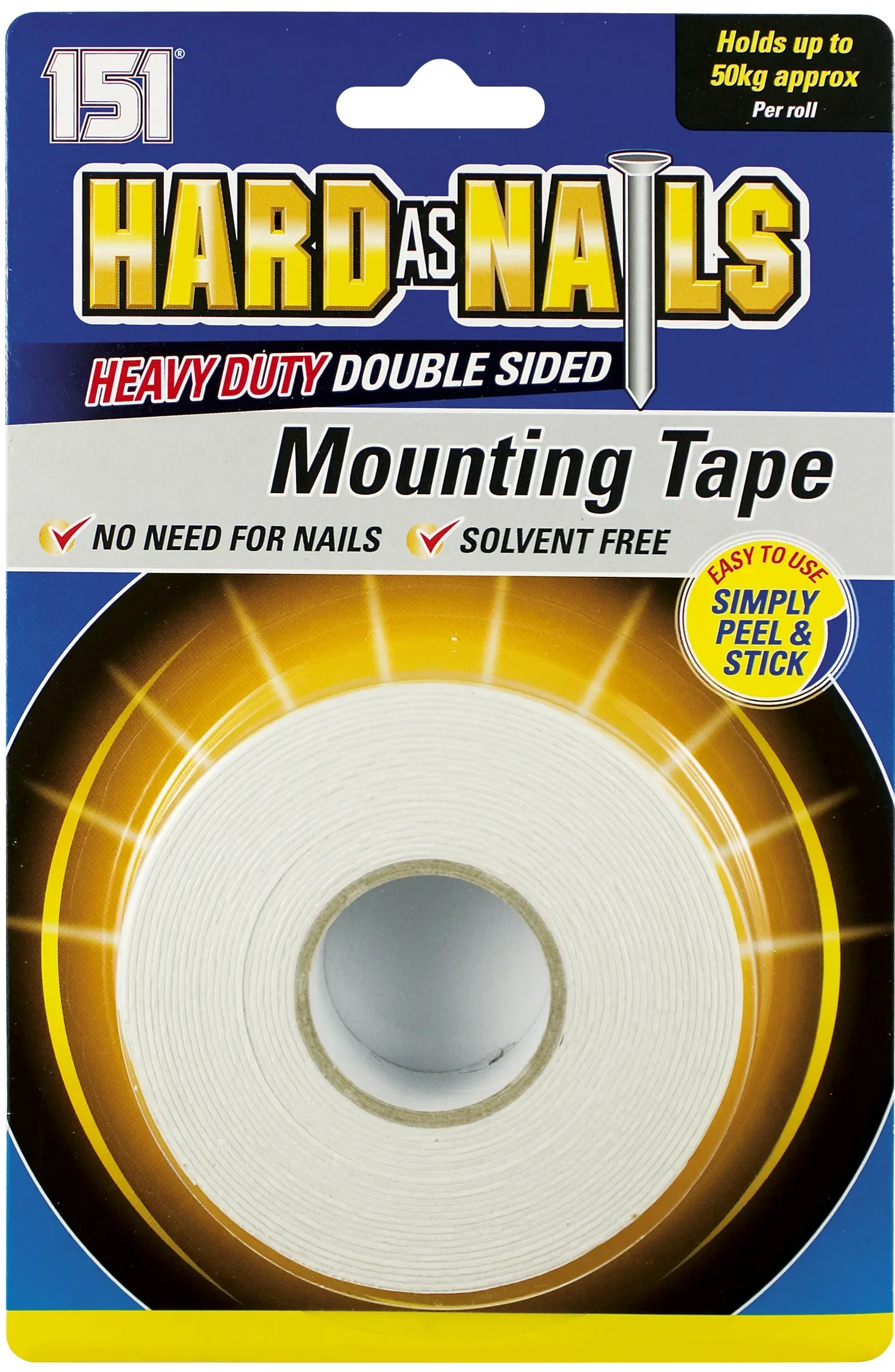 151 Hard As Nails Heavy Duty Double Sided Mounting Tape 24mm X 5m DIY