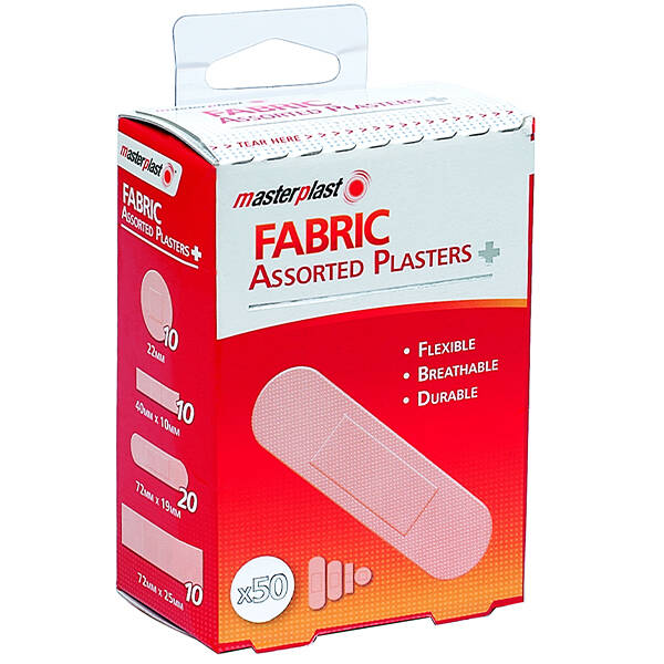 Masterplast Fabric Assorted Plasters 50 Pack
