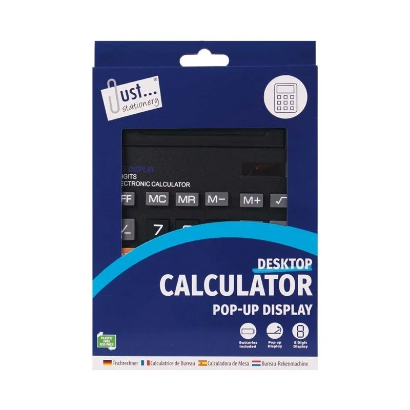 JUST STATIONERY Pop-Up Display Desk Calculator 14.4cm X 19cm