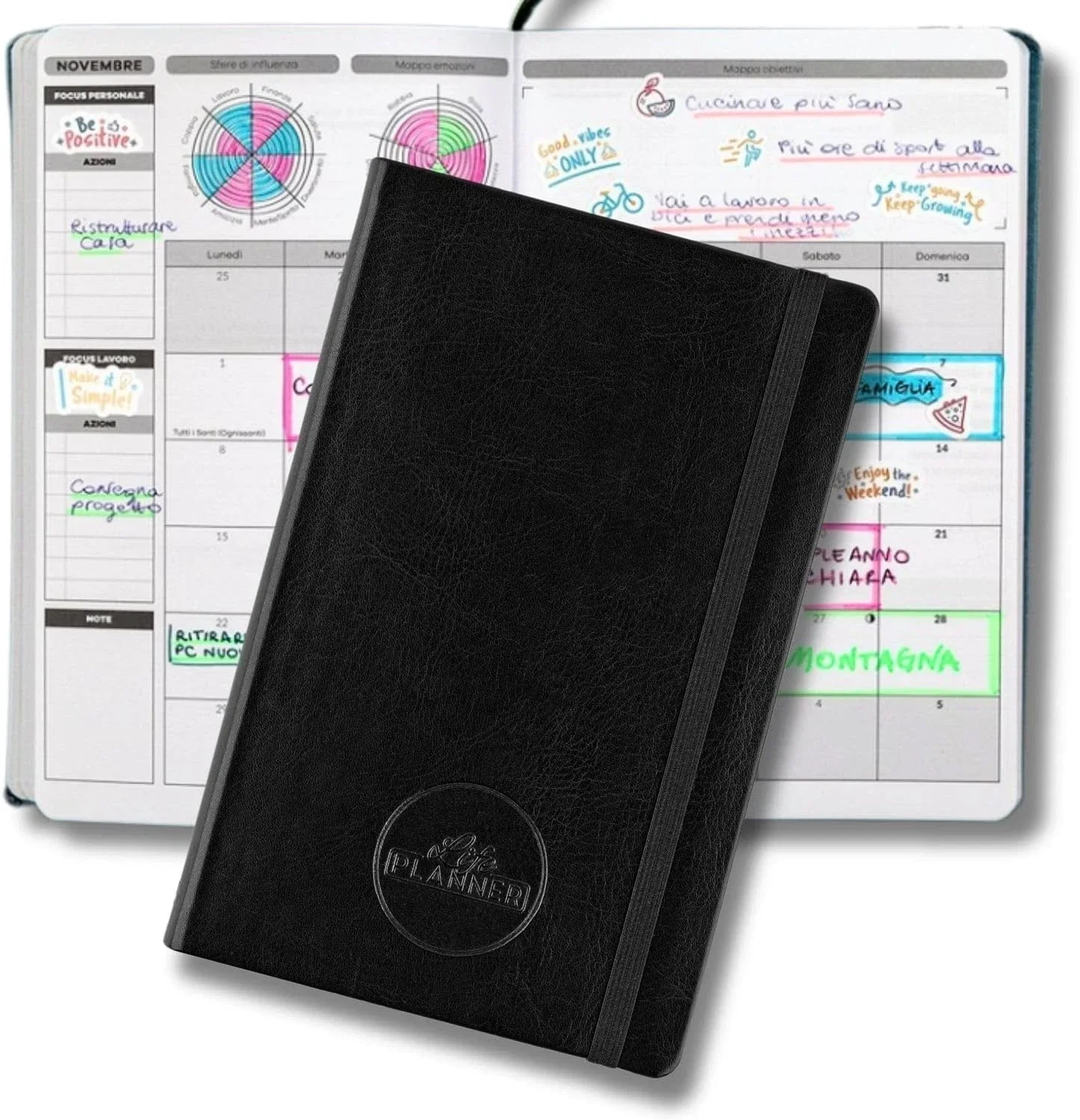 Diary 12 Month Planner Plan January to December 2025 | Colours | Made in Italy