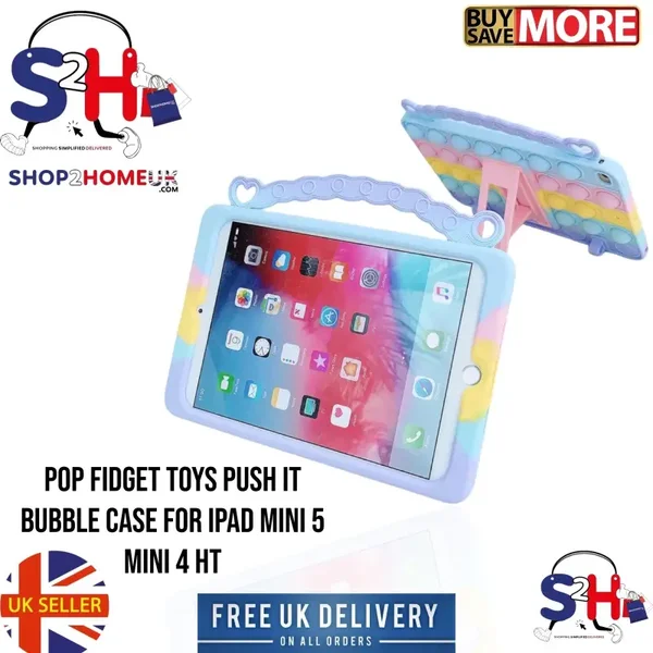Pop Fidget Toys Push It Bubble Case For iPad Mini 5 2019 and iPad Mini 4 HT