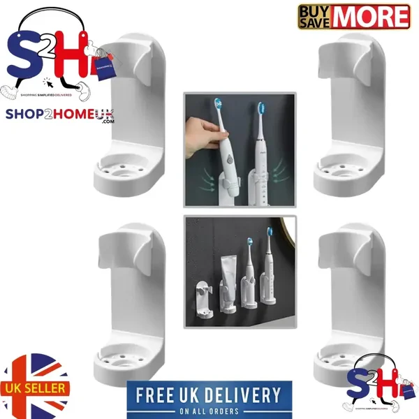 4x Electric Toothbrush Holder Toothbrush Wall-Mount Stand Store Rack New