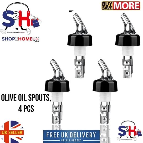 4 Quick Pourer 30ml Optic Spirit Measure Bar Bottle Pourers Drink Mocktail Oil