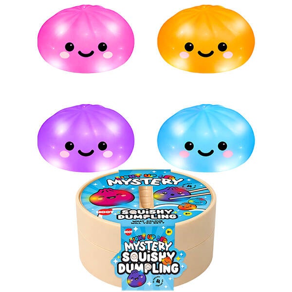 HOOT LIGHT UP LED Mystery Squishy Dumpling Age 3+ Assorted Designs TOY