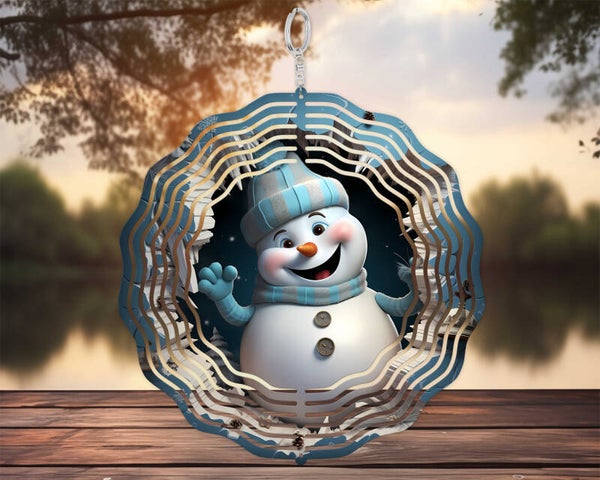 10" Double sided Snowman wind spinner garden yard decor Christmas