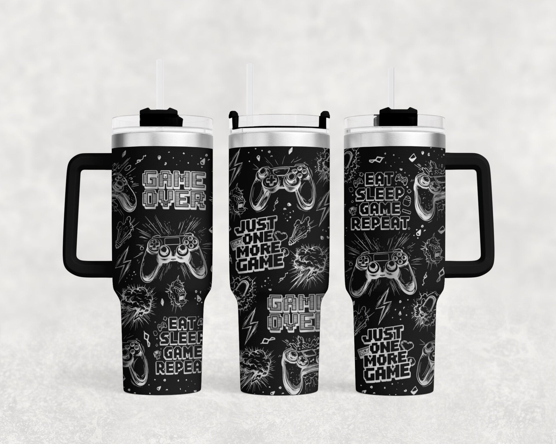 40oz Laser engraved stainless steel Gamer tumbler custom