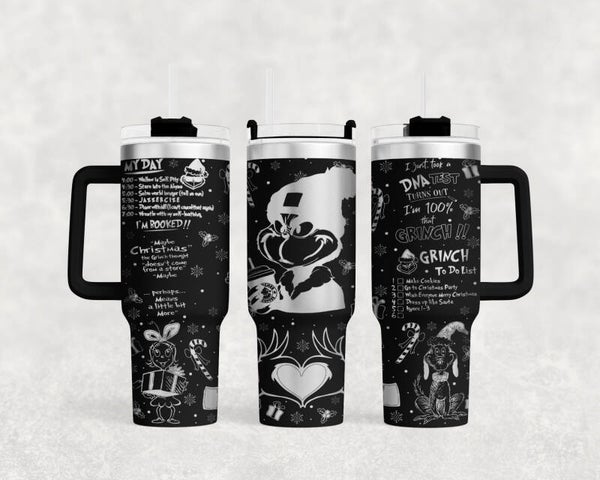 40oz Laser engraved funny green man Christmas tumbler custom personalize