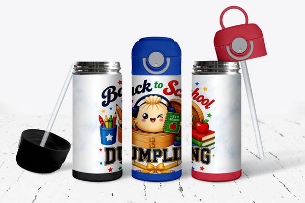 12oz Back to school dumpling squishy tumbler for kids personalized