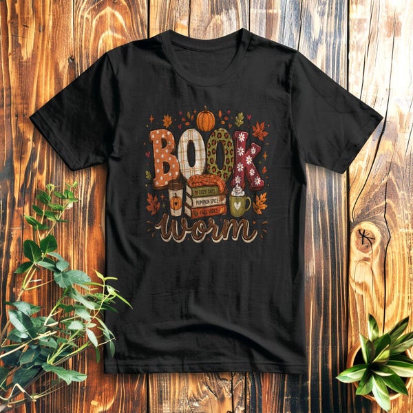 Book worm Fall autumn T-Shirt T-Shirt