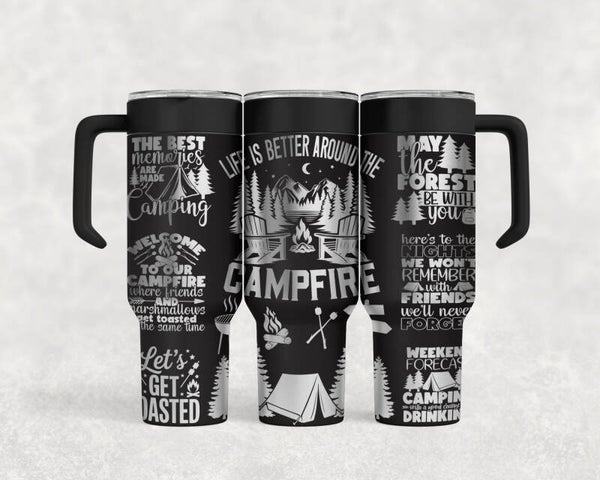 40OZ laser engraved Camping stainless steel tumbler custom