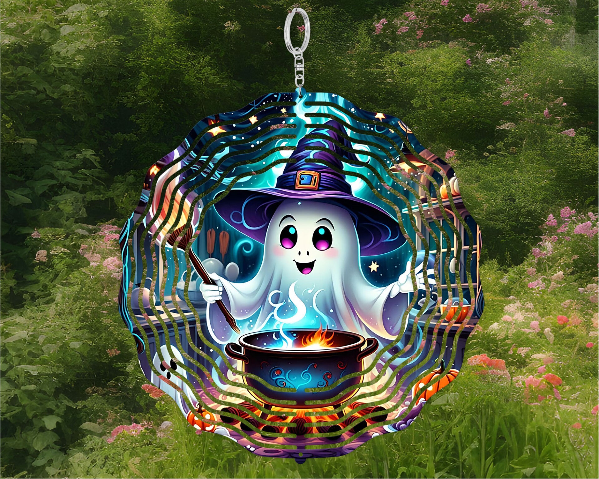 10" Double sided Cute ghost halloween wind spinner