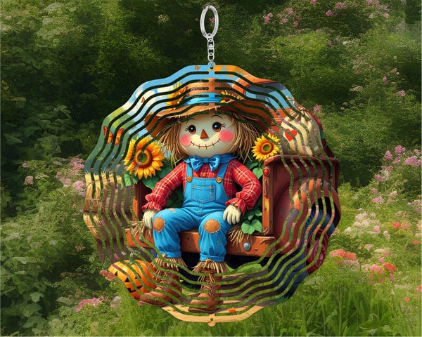 10" Double sided Cute Scarecrow wind spinner