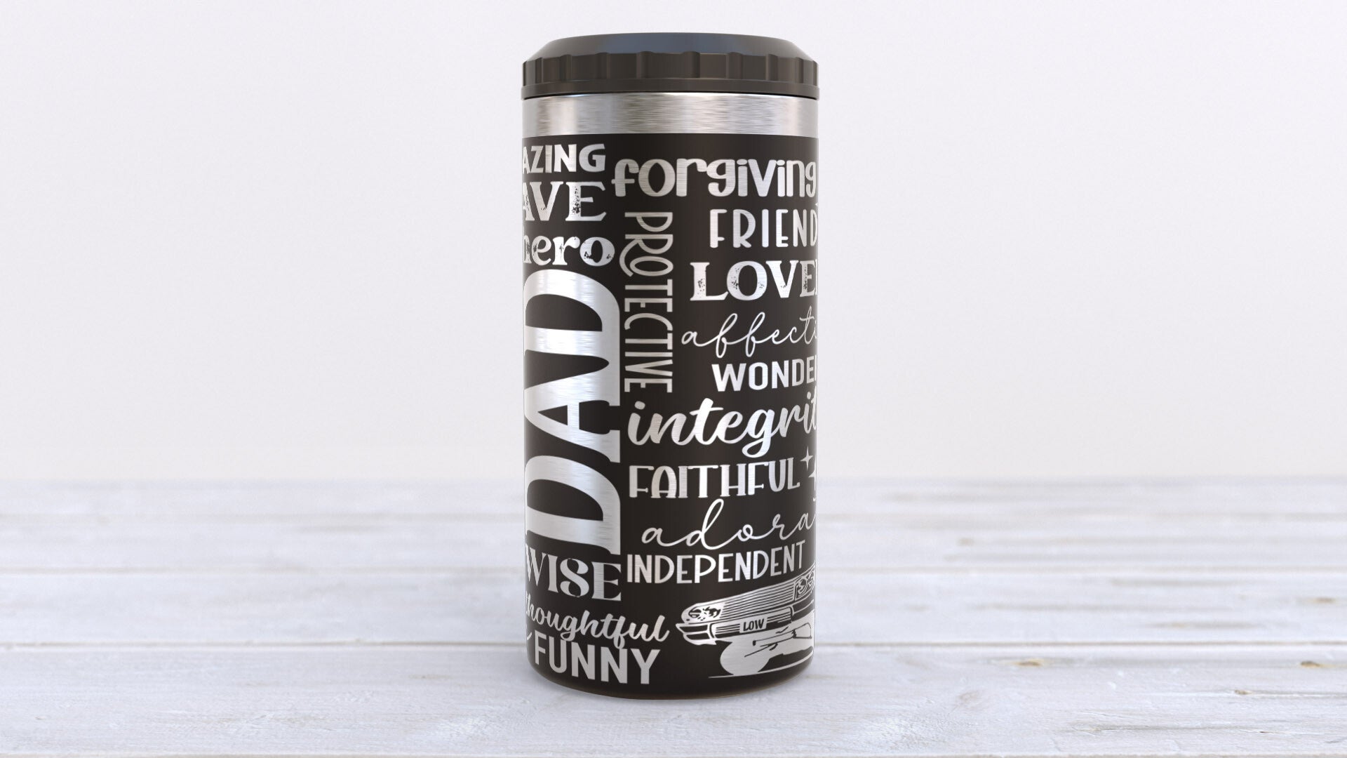 16oz 4 in 1 Laser engraved Dad can cooler