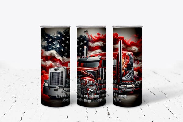 Truckers prayer tumbler stainless steel personalize