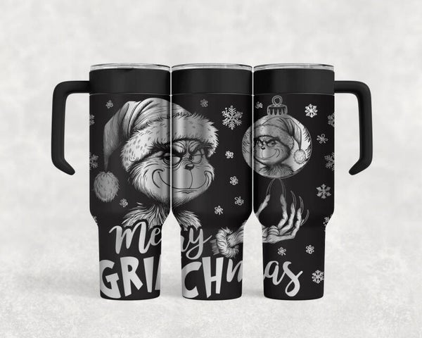 40OZ laser engraved Grinchmas stainless steel tumbler custom